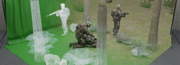 Mittels Simulation trainieren Einsatzkräfte in virtuellen oder virtuell-reellen Umgebungen.