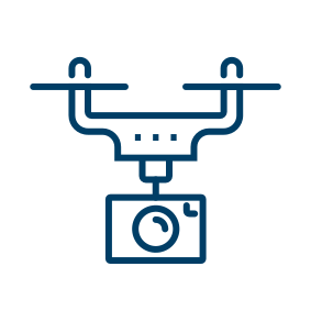 Icon Drohne mit Kamera