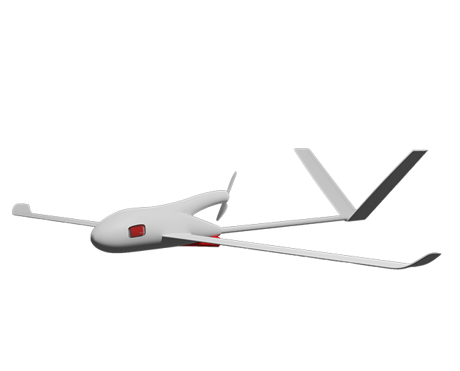 Beispielhafte Integration des Drohnenrettungssystems (Auslösemodul und Fallschirmcontainer) in einen Starrflügler.